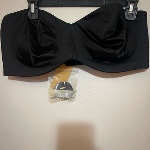 Black Strapless Bandeau Top